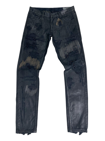 Waxed Repair Skinny Denim- 33