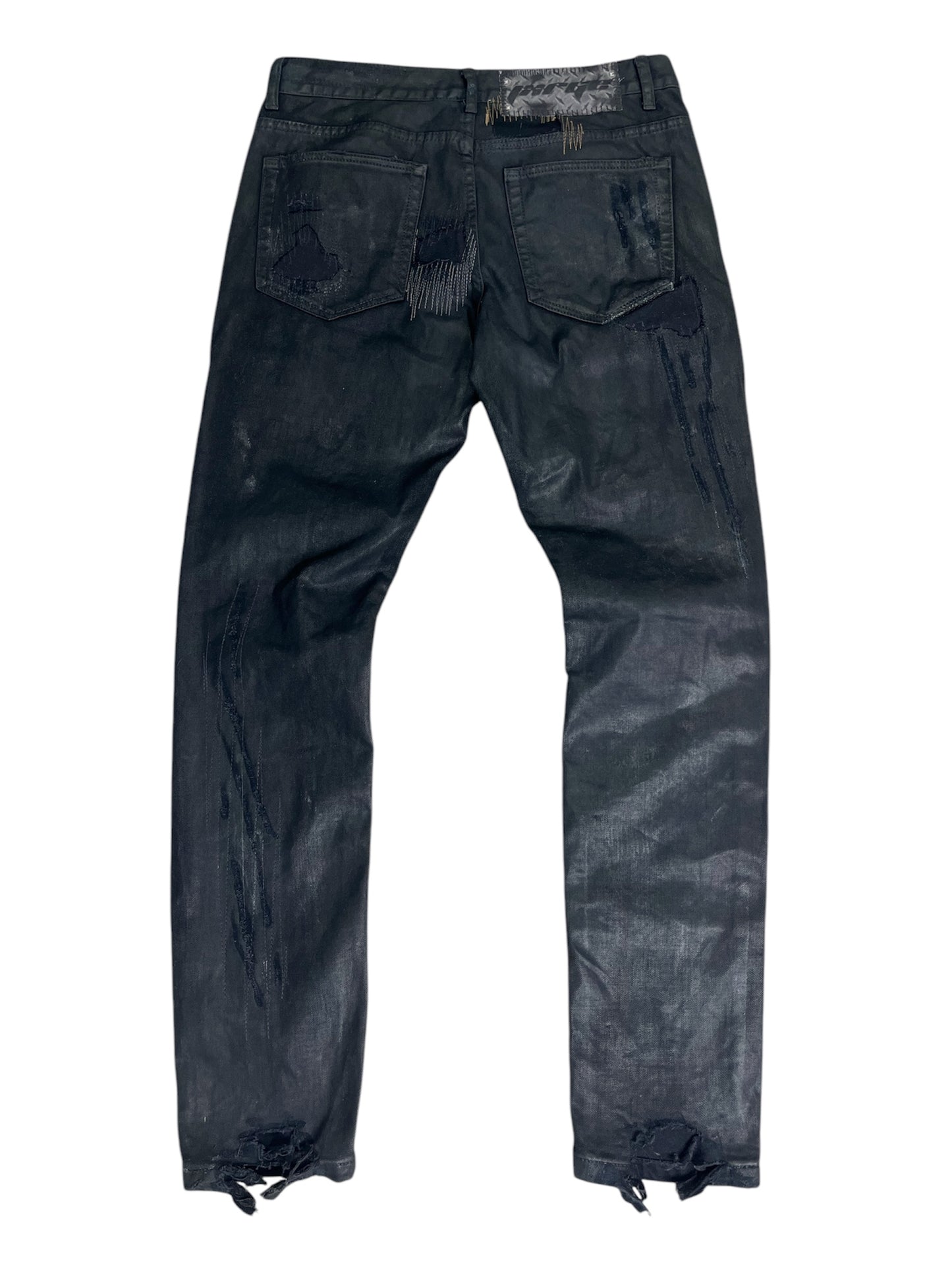 Waxed Repair Skinny Denim- 33