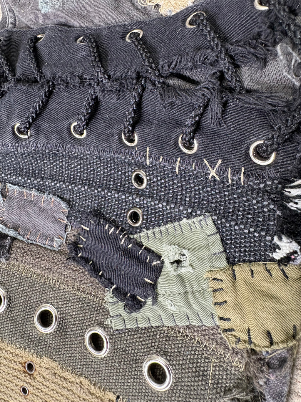 Eyelet Patchwork Denim- 34