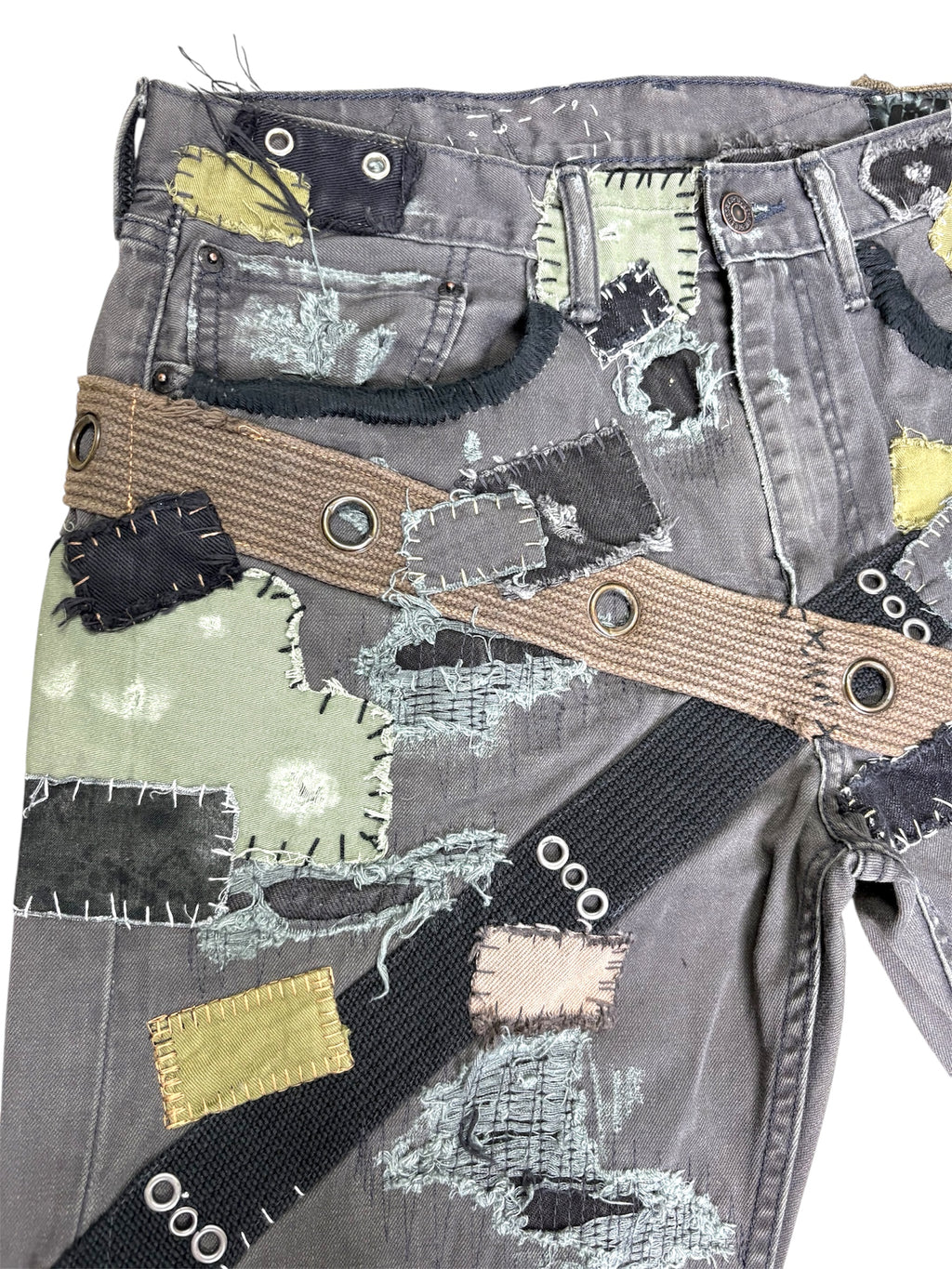 Eyelet Patchwork Denim- 34