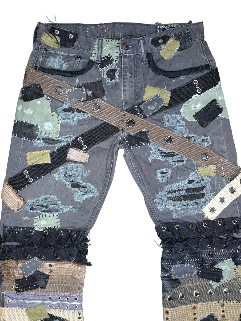 Eyelet Patchwork Denim- 34