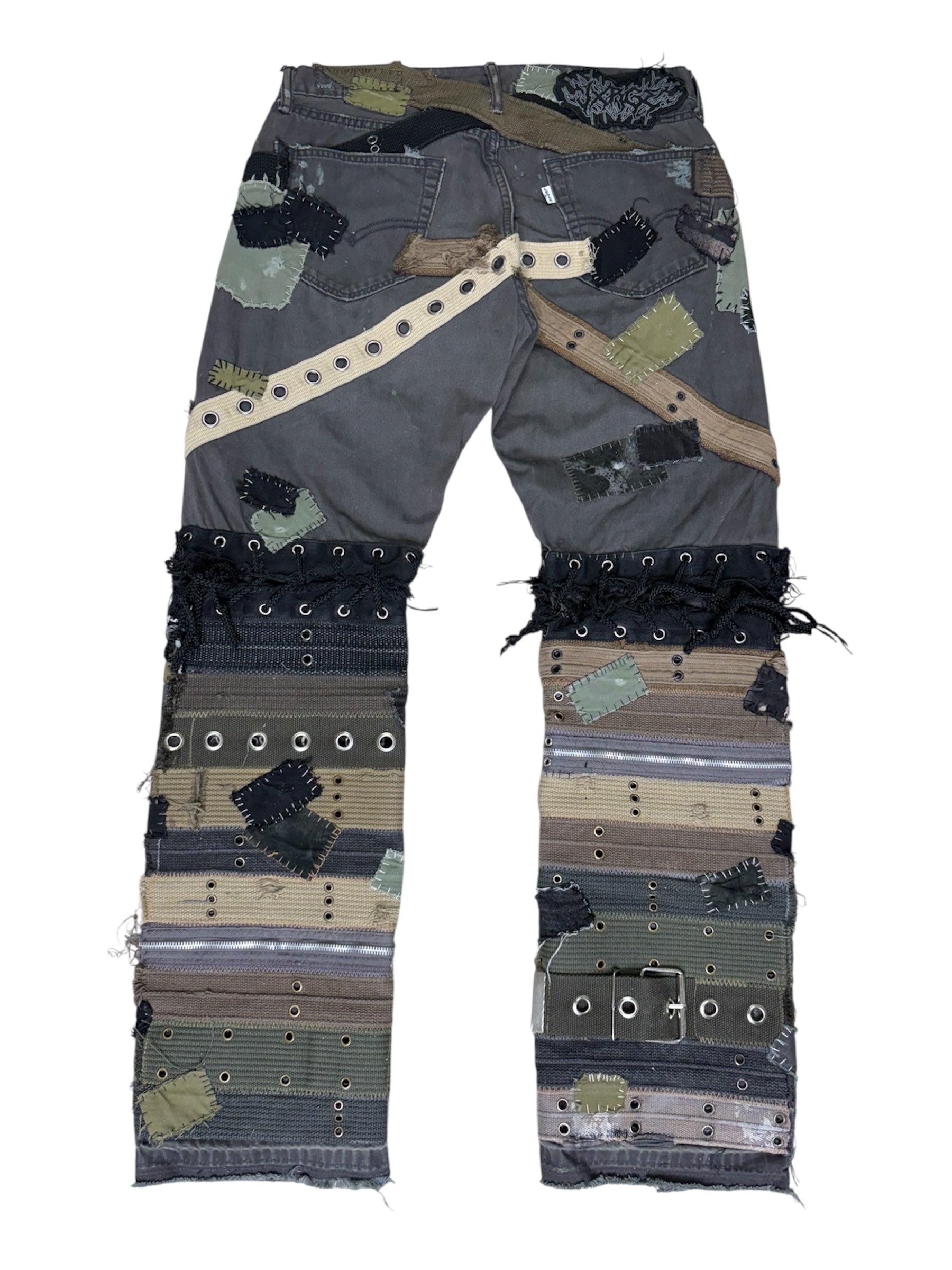 Eyelet Patchwork Denim- 34