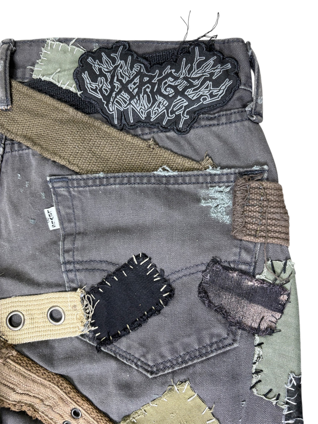 Eyelet Patchwork Denim- 34