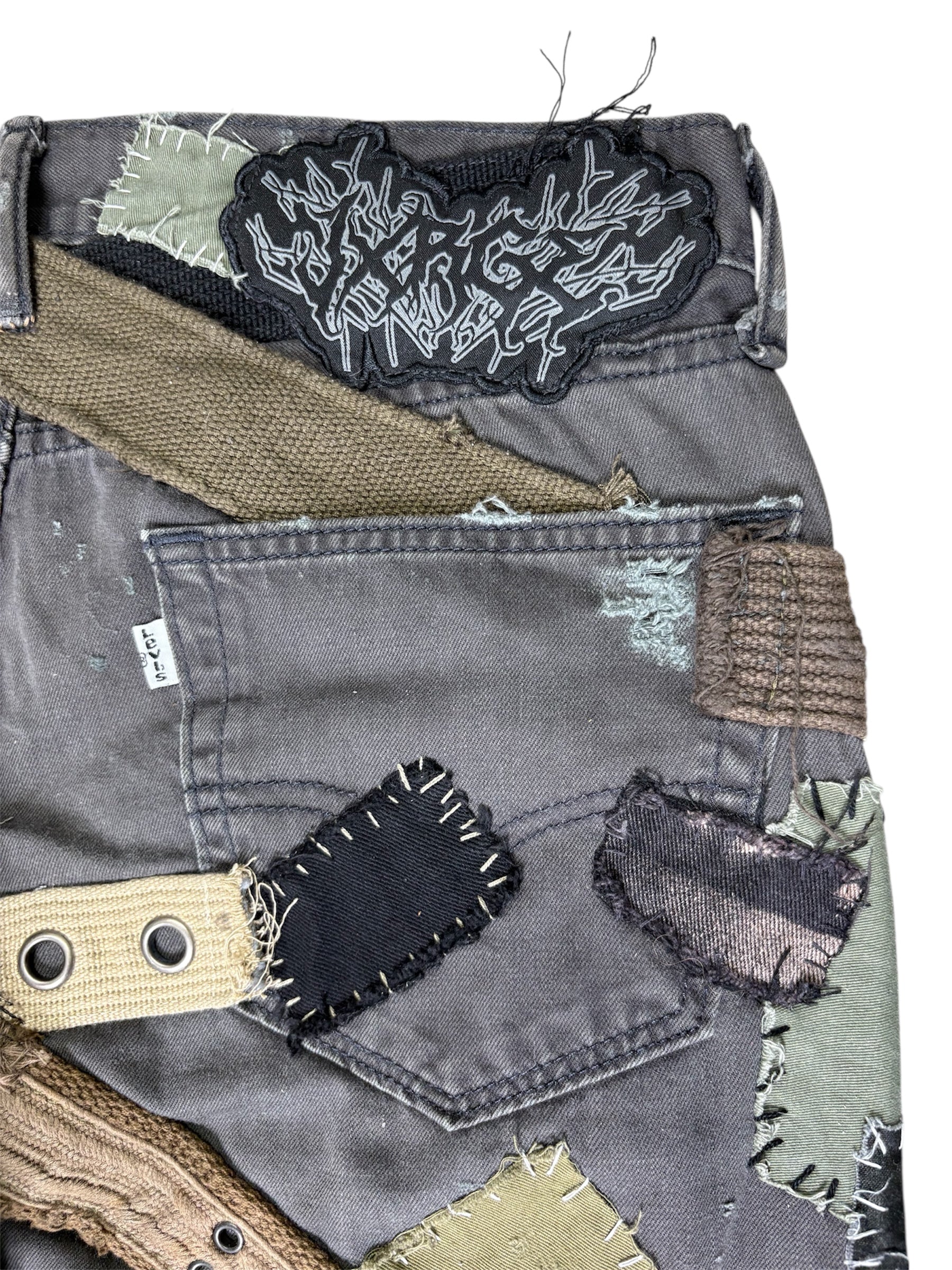 Eyelet Patchwork Denim- 34