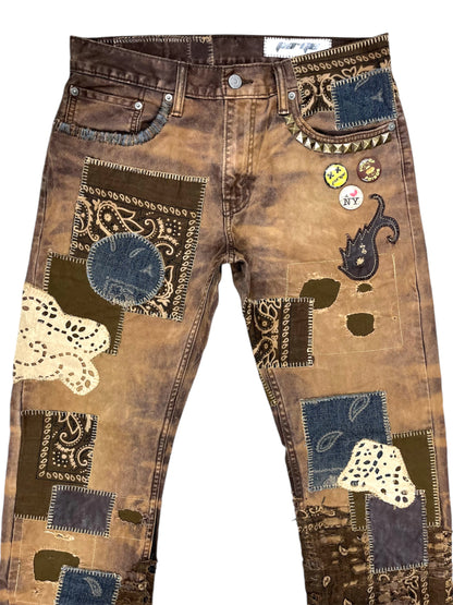 Rustic Patchwork Pants- 32