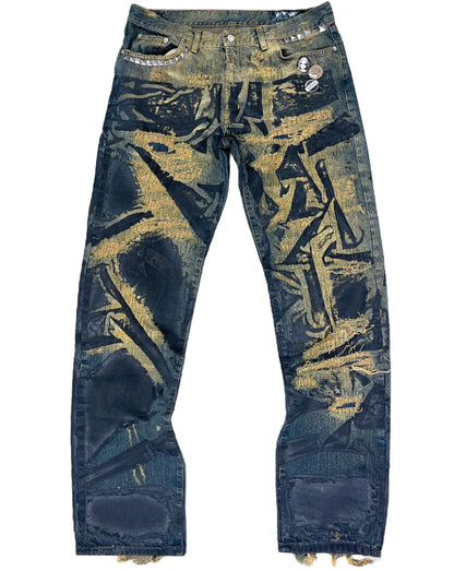 Painted Moss Repair Denim- 36