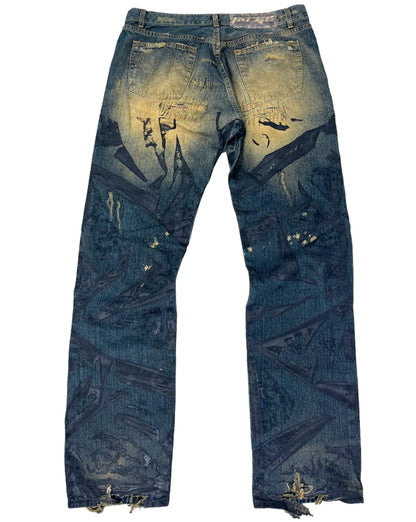 Painted Moss Repair Denim- 36