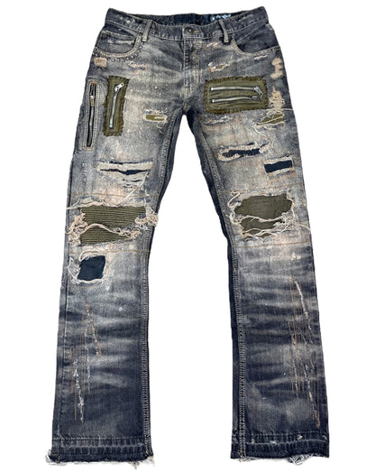 Biker Repaired Denim- 33