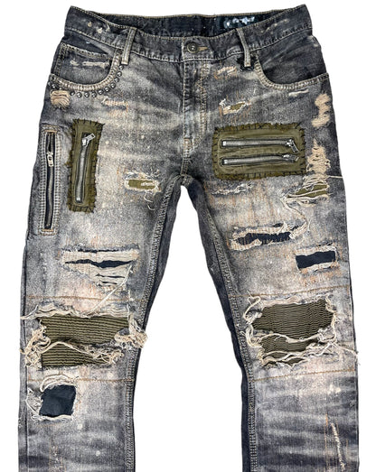 Biker Repaired Denim- 33