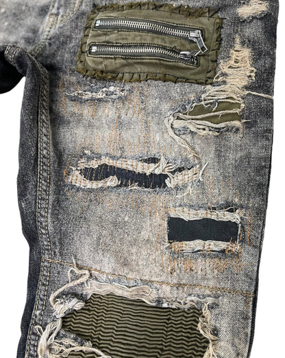 Biker Repaired Denim- 33