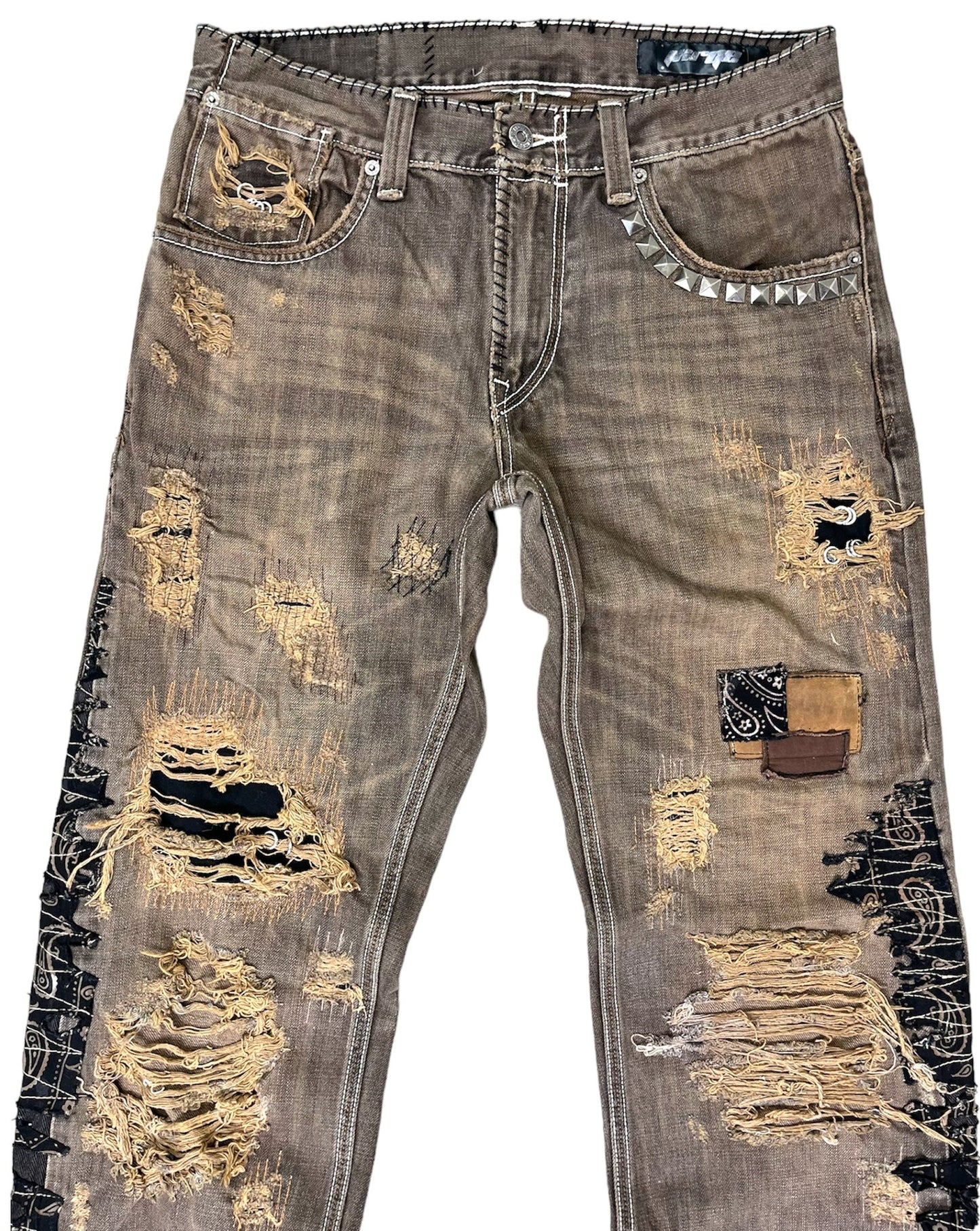 Distressed Paisley Flares- 32