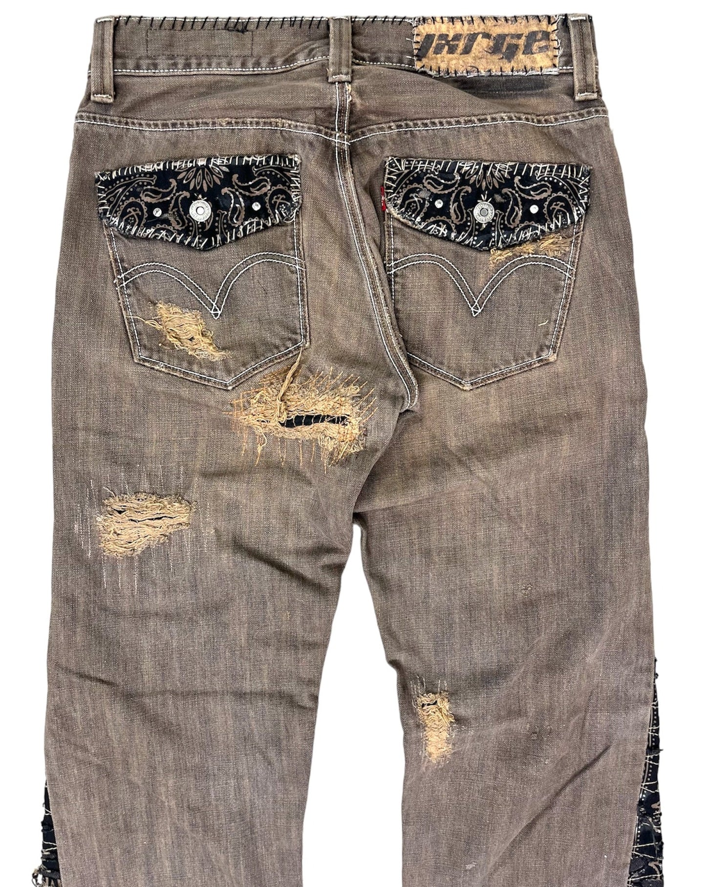 Distressed Paisley Flares- 32