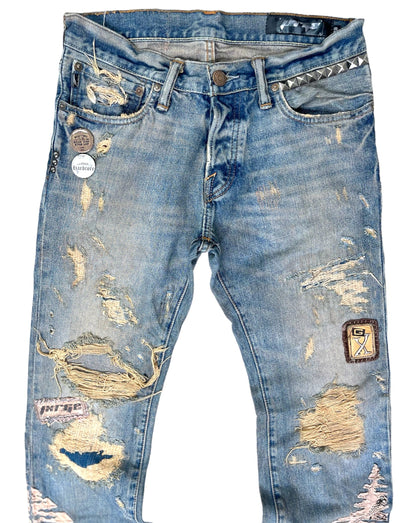 Distressed Paisley Flares- 28