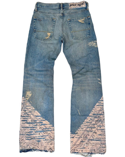 Distressed Paisley Flares- 28