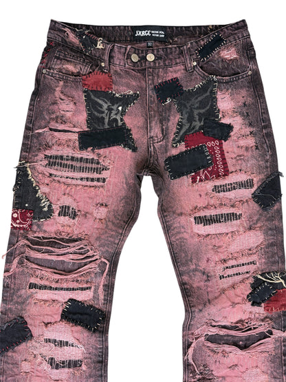 Moto Overdye Patchwork Denim- 32