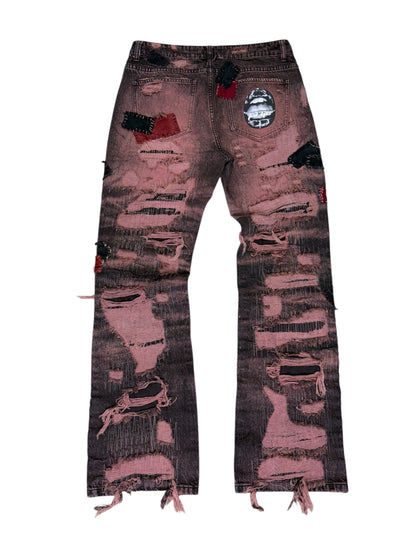 Moto Overdye Patchwork Denim- 32