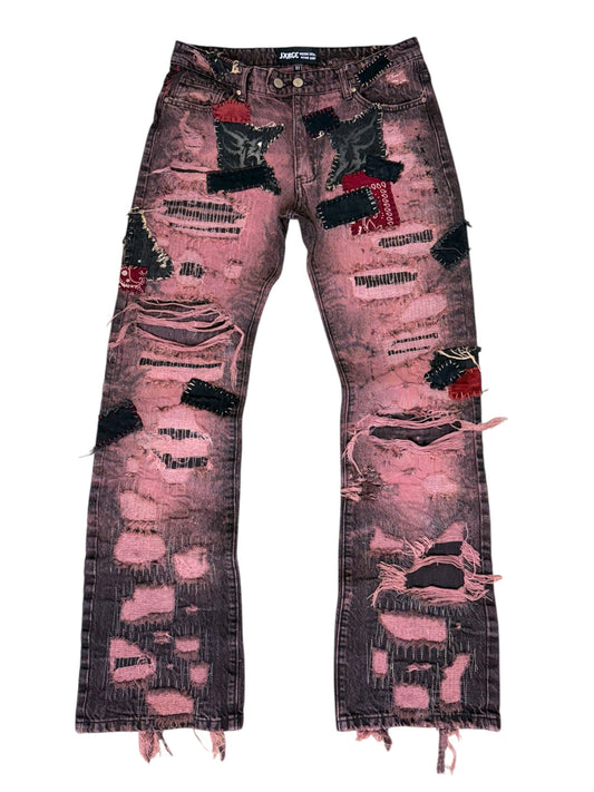 Moto Overdye Patchwork Denim- 32