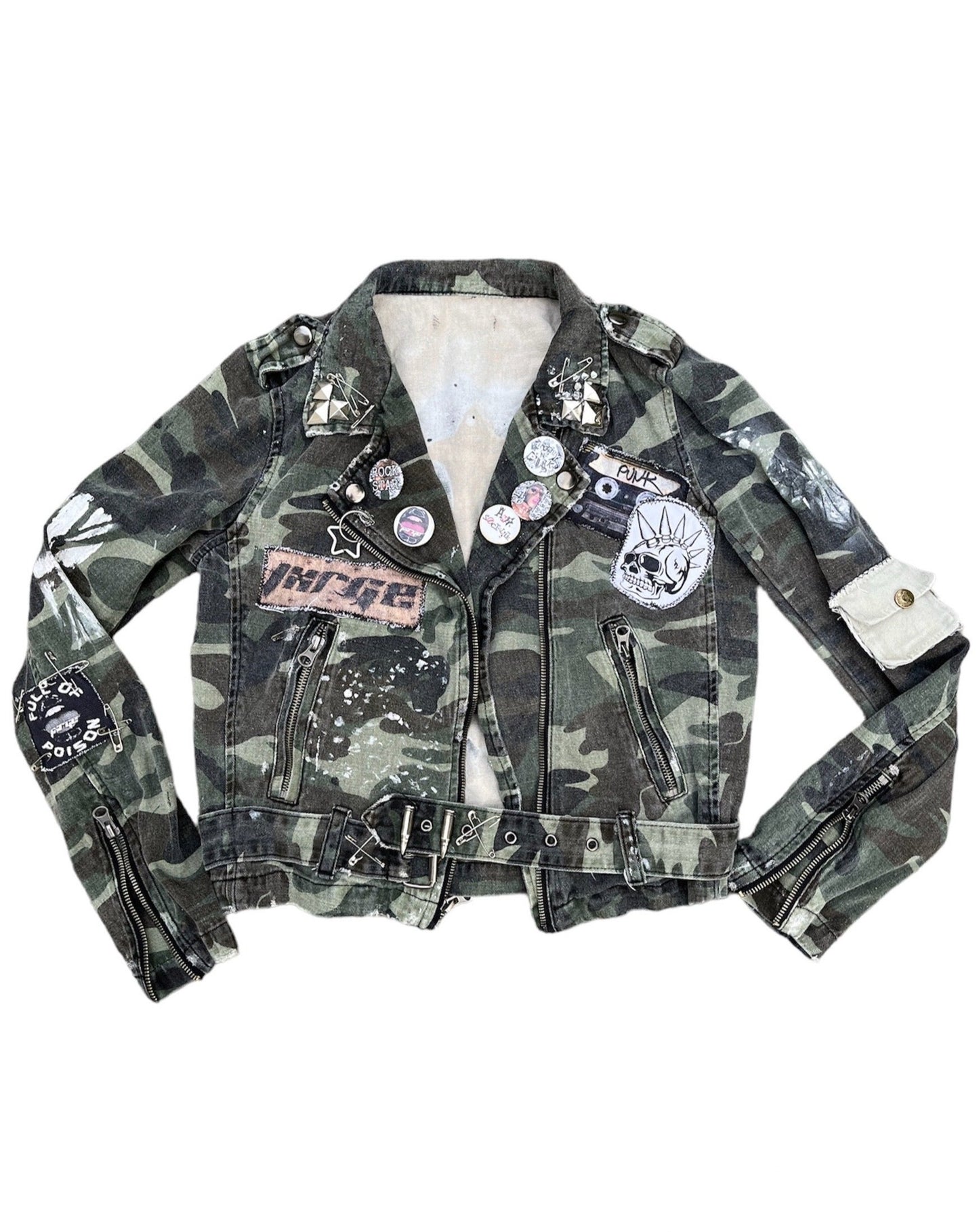 Punk Camo Moto Jacket- XS