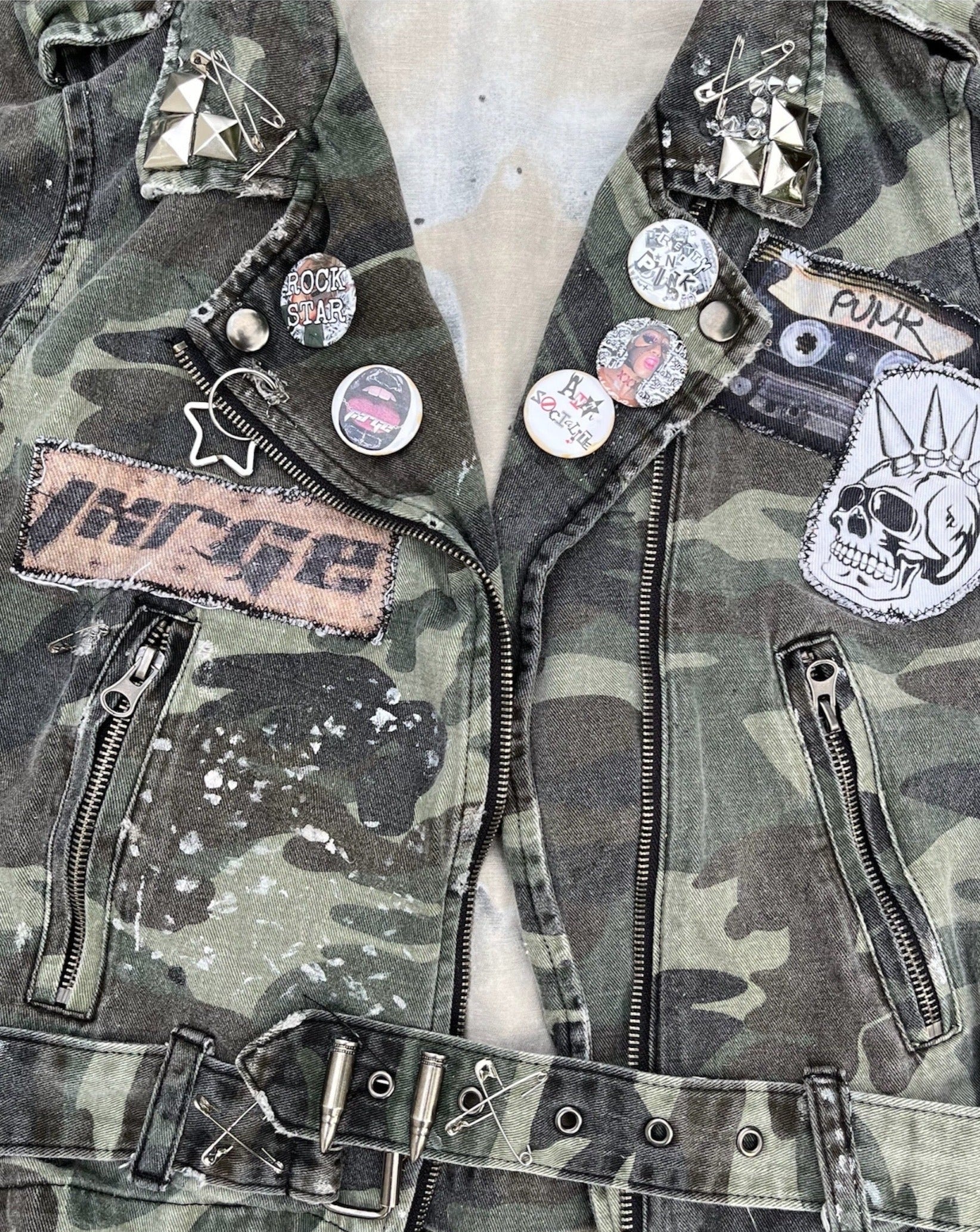 Punk Camo Moto Jacket- XS