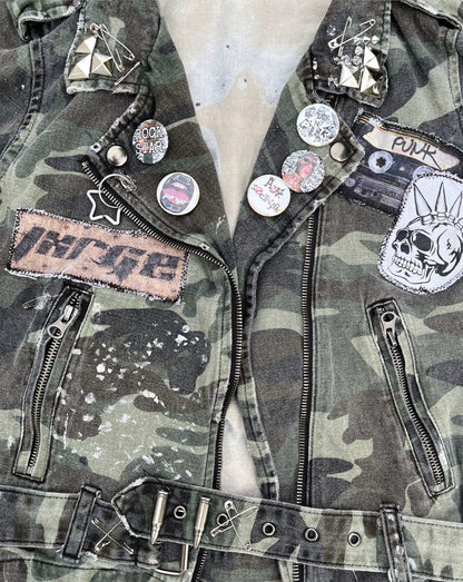 Punk Camo Moto Jacket- XS