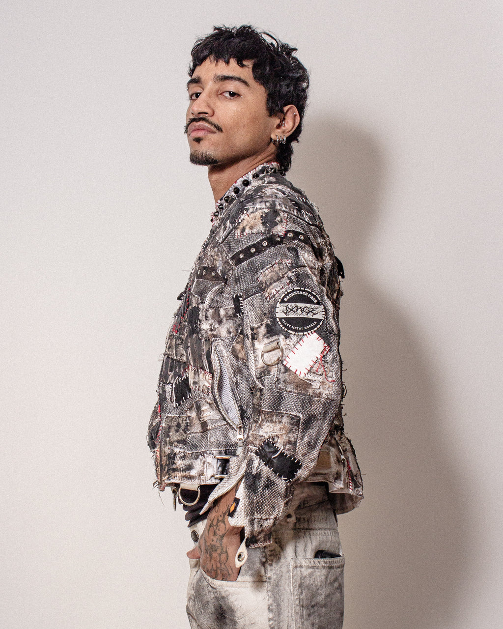 Molten Layered Moto Jacket- XS