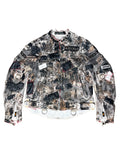 Multicolored patchwork jacket on a white background